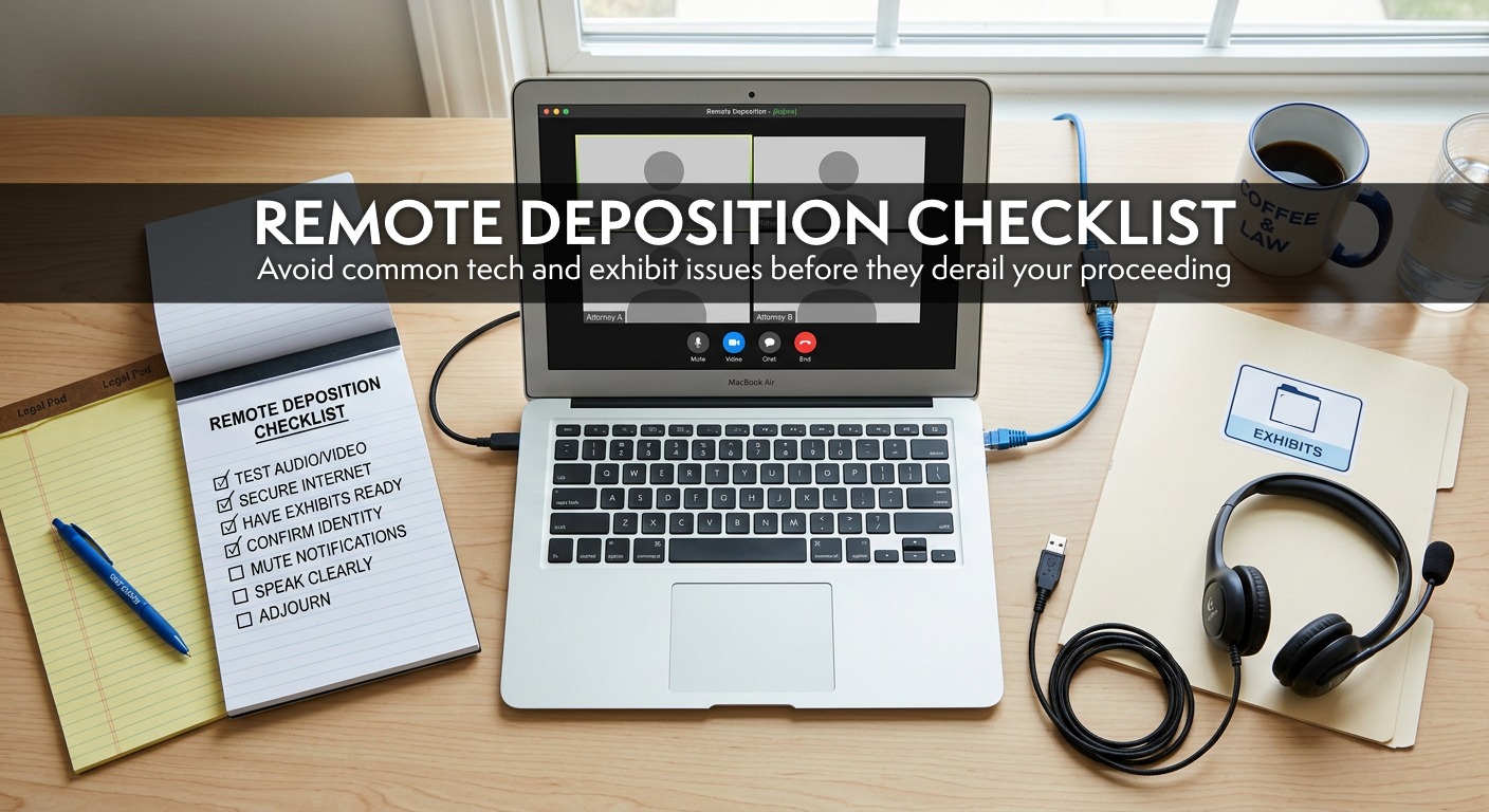 Remote depositions are here to stay, but small technical issues can derail even the best-prepared team. This guide covers simple, proven steps to avoid